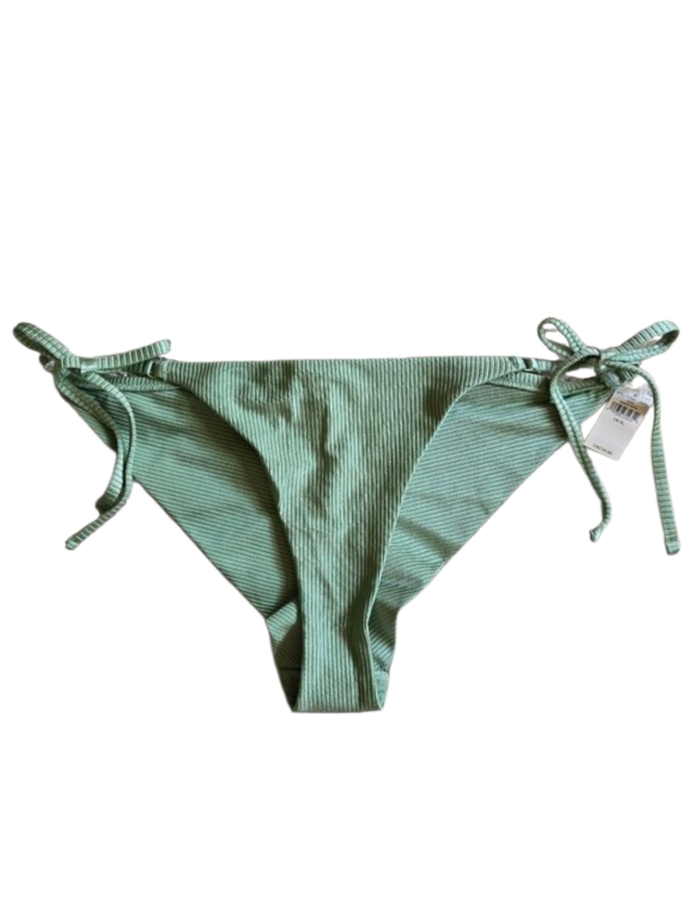 Aerie Ribbed Side Tie Bikini Bottoms Sz X-Large Light Green NWT